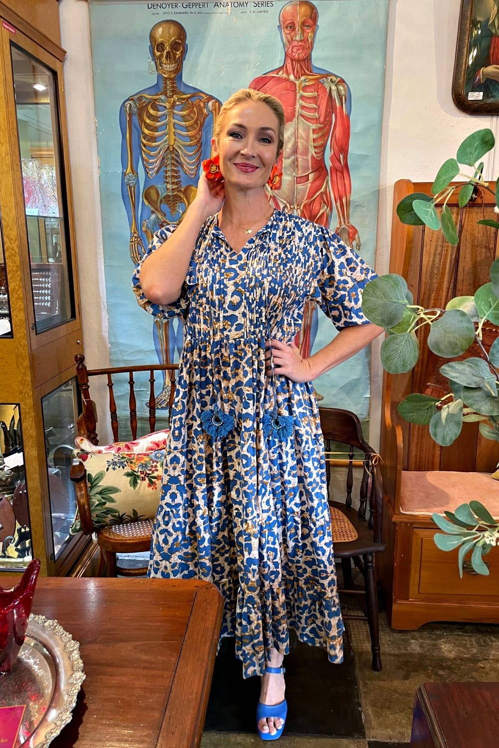 Roselle - Wholesale Dress – Women's - ROSELLE HALCYON DRESS BLUE LEO3