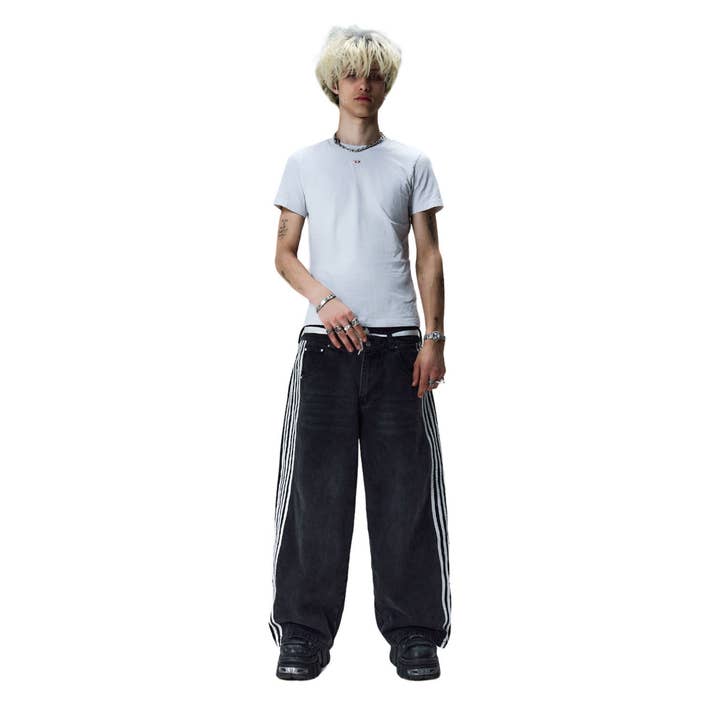 Tourtiwi - Wholesale Pants - Unisex - Loose side drawstring wide leg long pants for men and women15