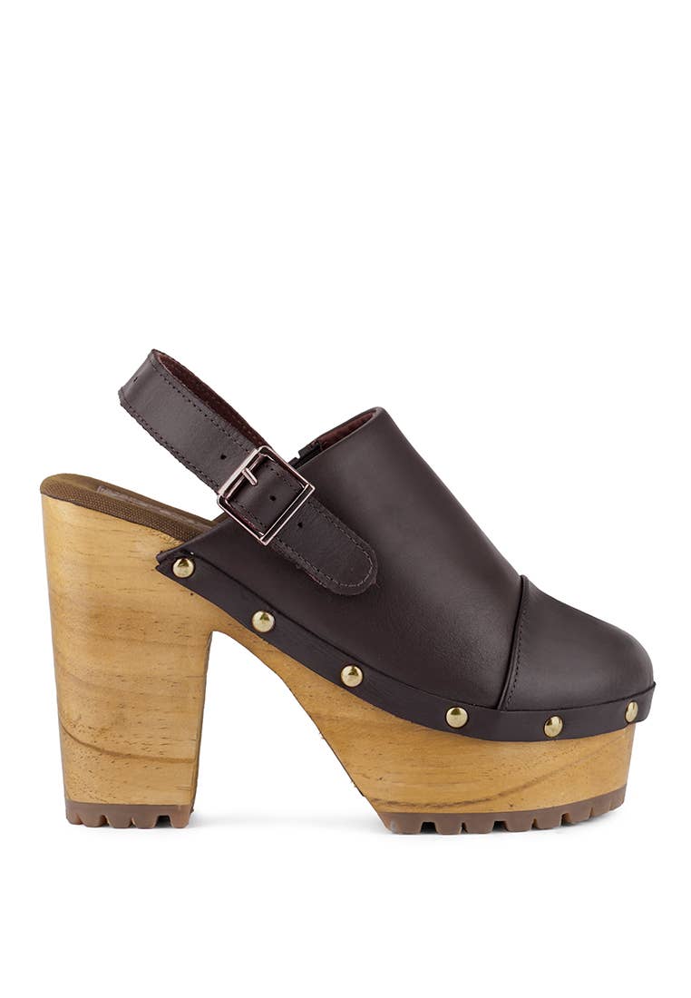 Rag Company - Wholesale Clogs - Women's - ALONA Slingback High Block Heeled Clogs9