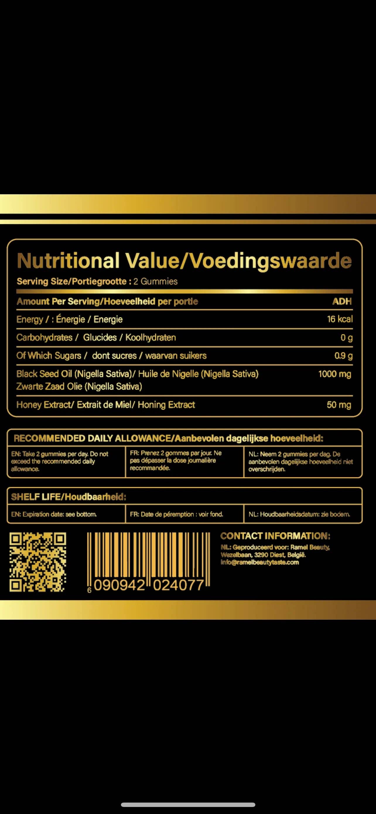 Ramel Beauty - Wholesale Oral Supplement/Vitamin - Zwarte zaad gummies8