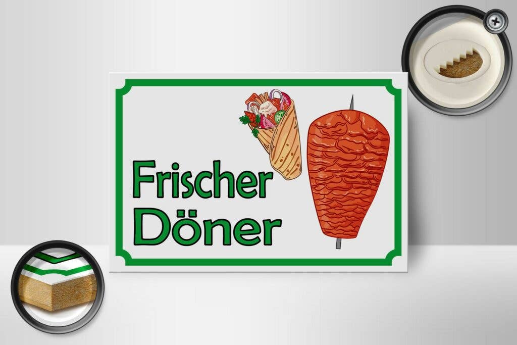 Femer – wholesale Sign – Wooden sign notice 18x12 cm fresh doner restaurant decoration sign wooden sign1