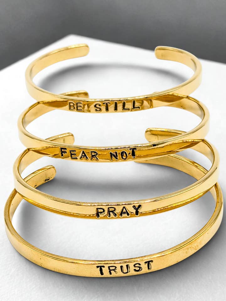 Living Word Brass Cuff Bracelet for wholesale by Grain of Rice Project
