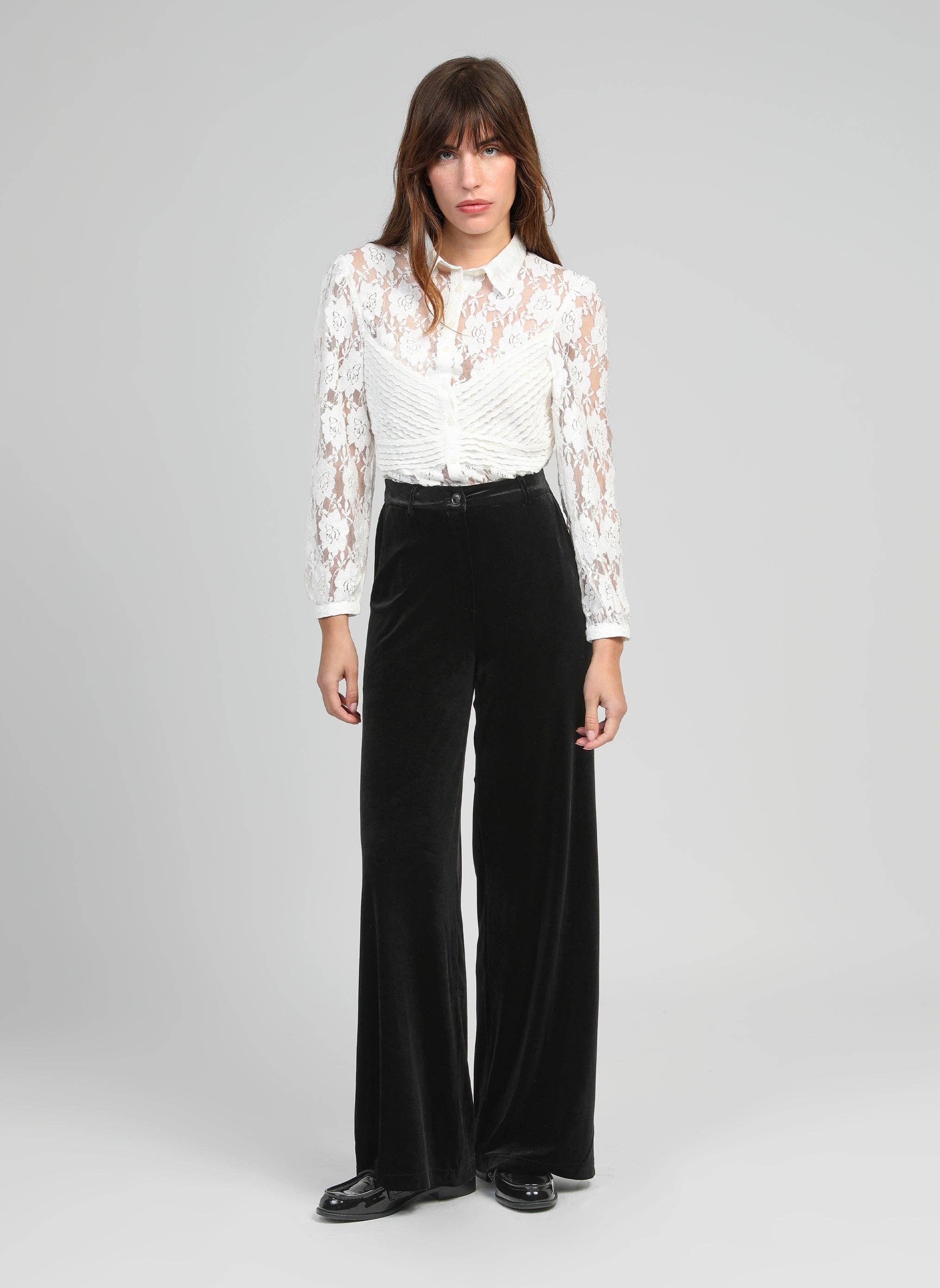 An'ge - Wholesale Button Down Shirt - Women's - SALOMEA SHIRT ecru1