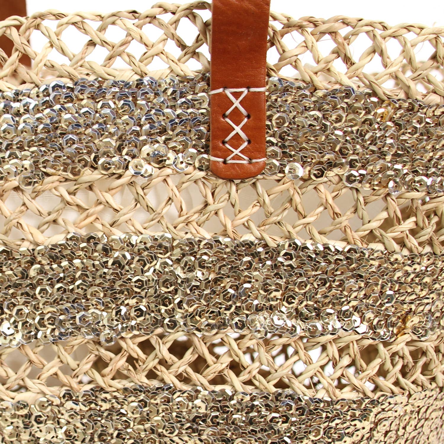 Logionline SLU - Wholesale Beach Bag - Carry Bag, Sequins, Leather Handles with Lining3