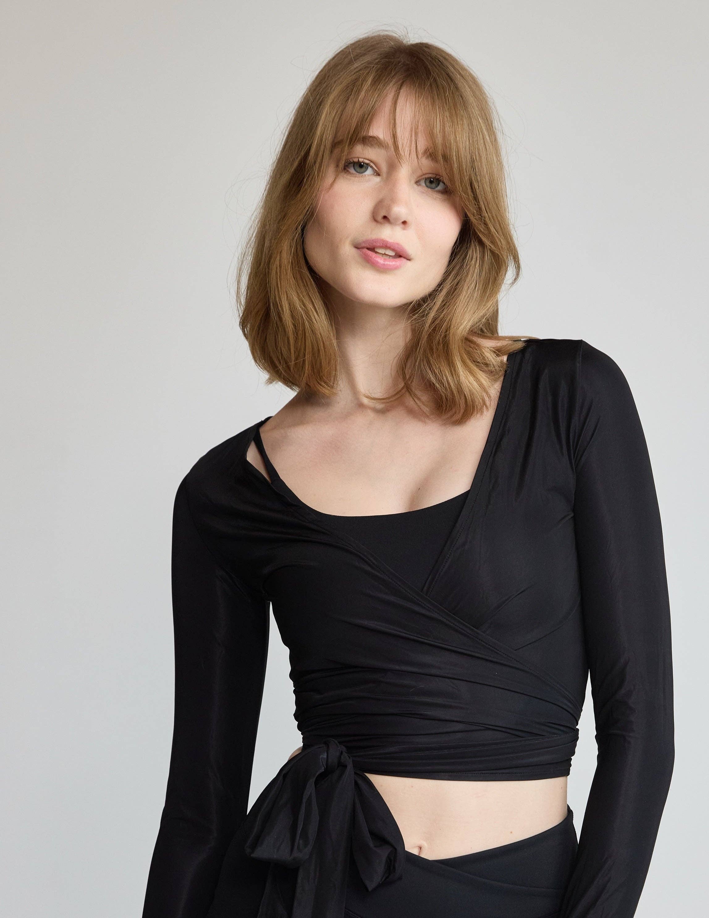 LUCKY HONEY - Wholesale Athletic Top - Women's - The Ballet Mesh Wrap0