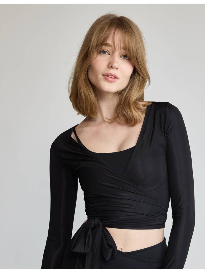 LUCKY HONEY - Wholesale Athletic Top - Women's - The Ballet Mesh Wrap0