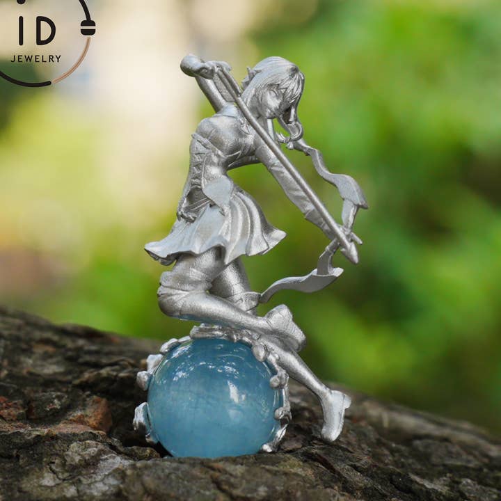 Colgante de Arquero de Sagitario en Plata de Ley 925 con Aguamarina – Joyería Zodiacal Hecha a Mano para Hombre o Mujer para venta al por mayor de idjewelry