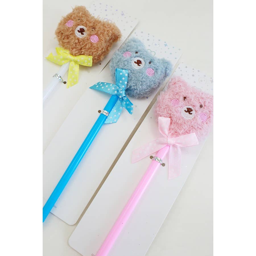 MIX COLOR Teddy Bear Plush Pen for wholesale on Faire3