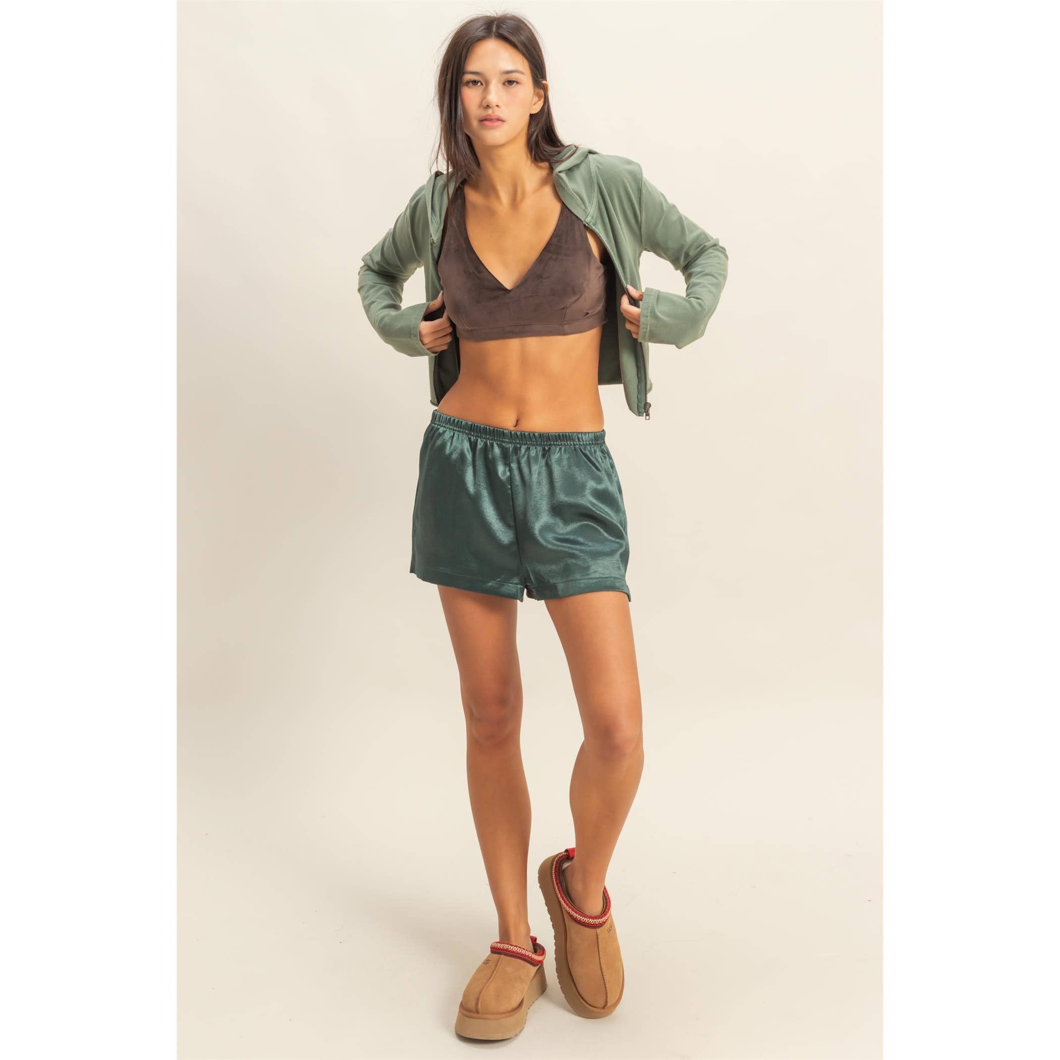 HYFVE - Wholesale Shorts - Women's - Satin Elastic Waist Shorts With Side Slit26