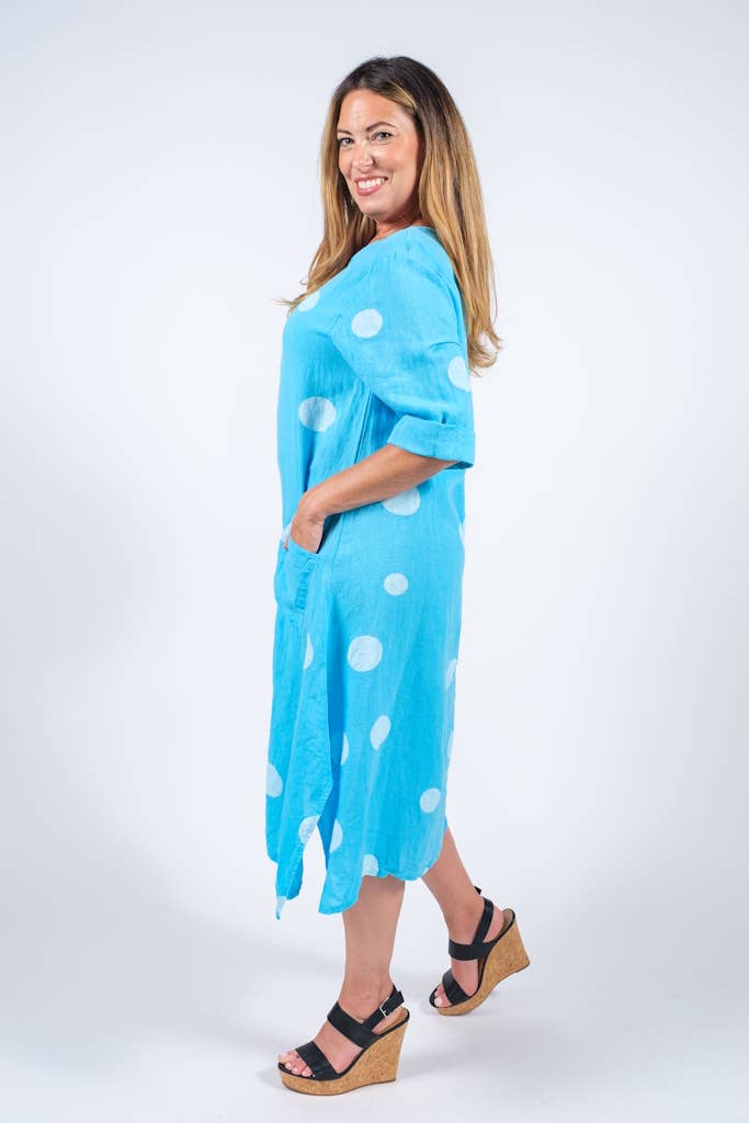 TINA Stephens Italy/Tees By Tina - Vendita all'ingrosso Vestito - Donna - Abito tascabile a pois di aprile (DSS165)3