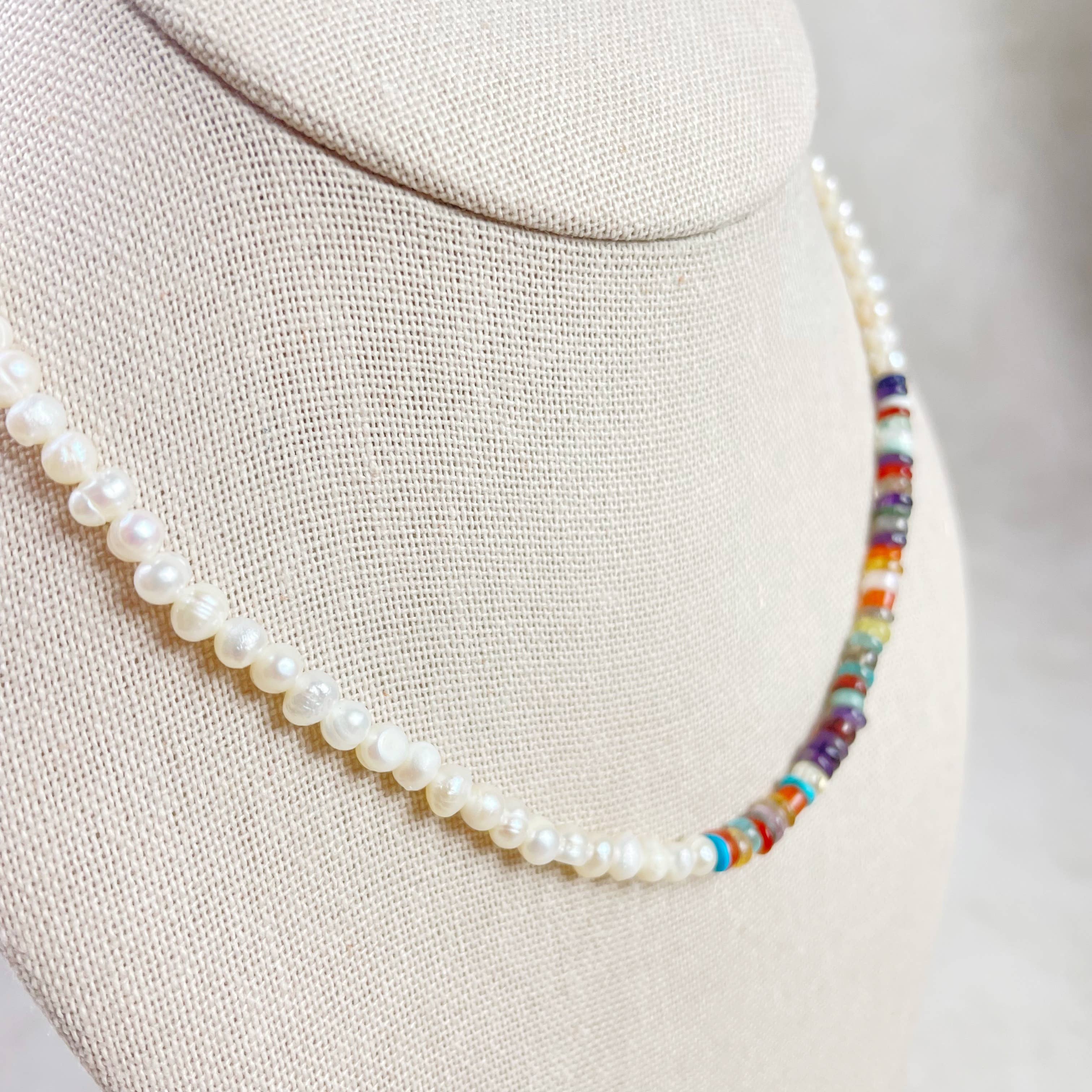 Ewelina Pas Jewelry - Wholesale Beaded/Pearl Necklace - Perla// Pearl Multi Gemstone Beaded Necklace5