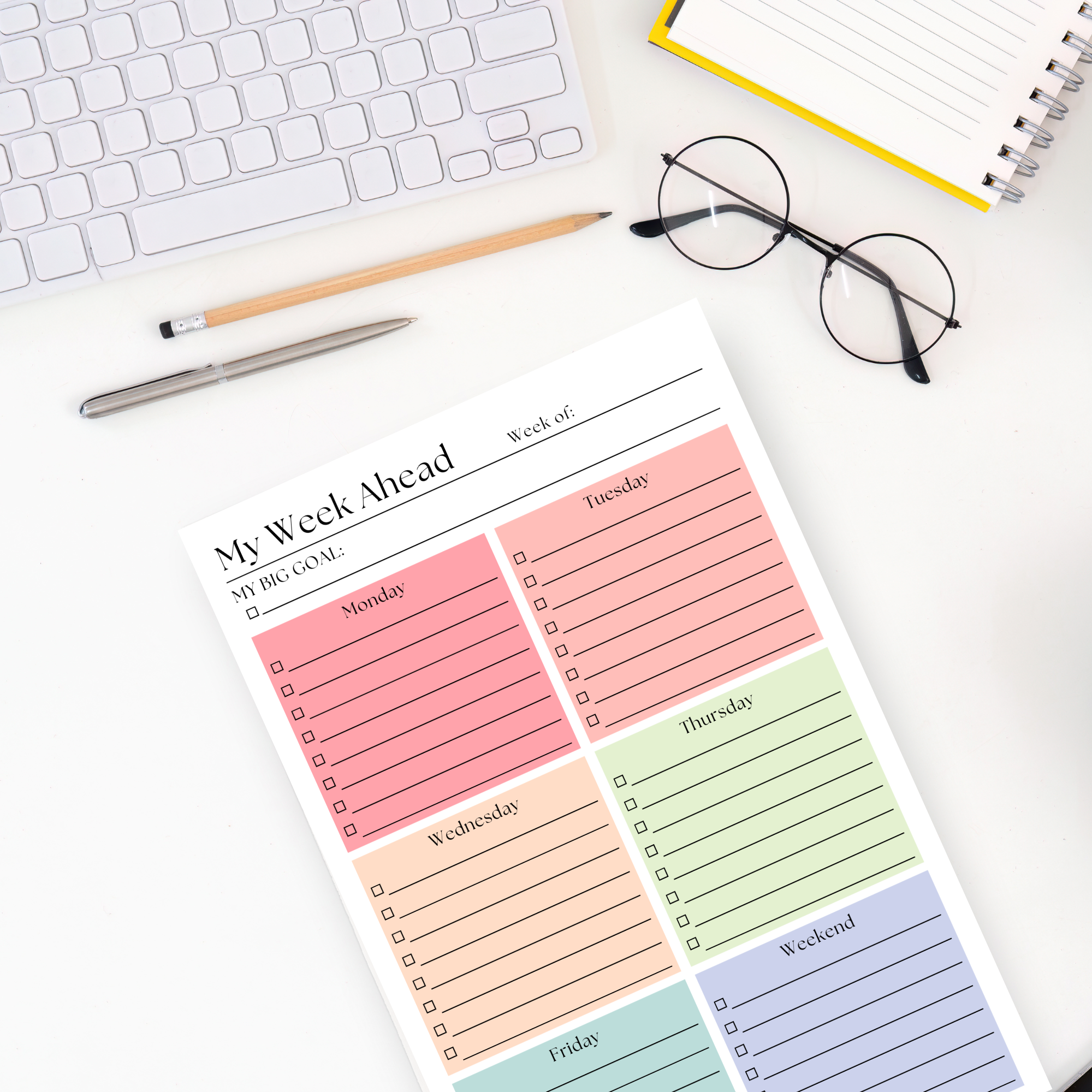 Eleventh and Taylor - Venta al por mayor Libretas - Lista de tareas del plan de esta semana: Bloc de notas de 50 páginas para arrancar2