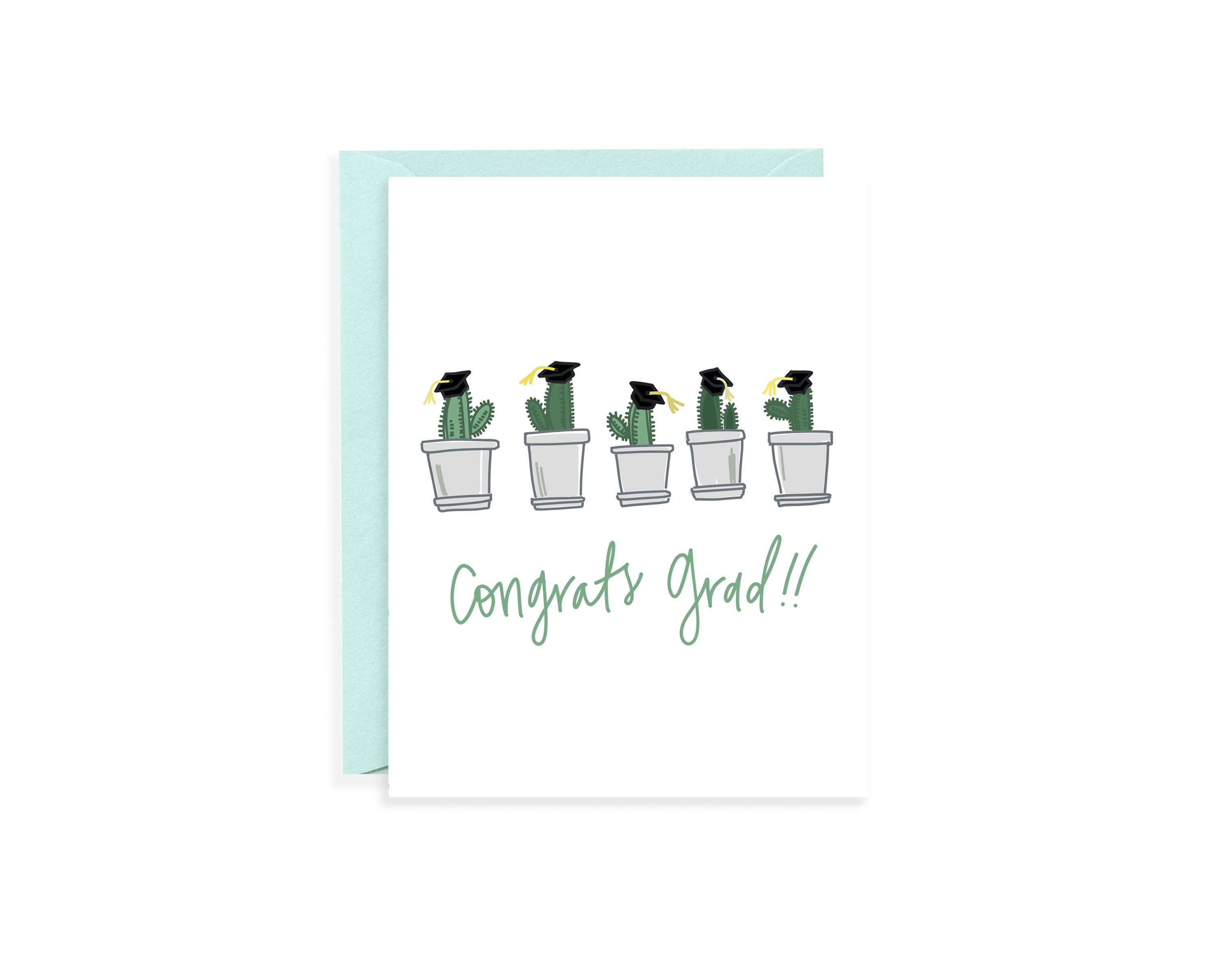 Instead of Ashes - Wholesale Graduation Card - Congrats Grad - Cacti Line Greeting Card0