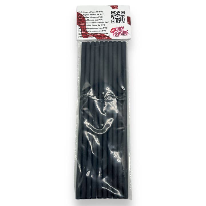 Kinky Pleasure - Wholesale Drinking Straw - Kinky Pleasure - PK006 - Straws Paper Black- 220x6mm - 10-Pack3