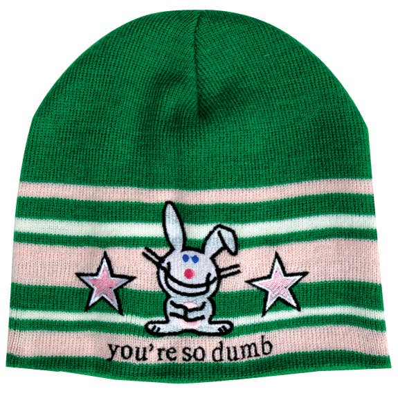 Official Store - Wholesale Beanie - Unisex - Happy Bunny - You're Dumb Beanie Kint Hat0