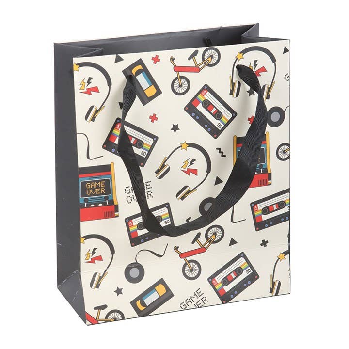 Something Different Wholesale - Wholesale Gift Bag - 23cm Medium Retro 80s Print Gift Bag2