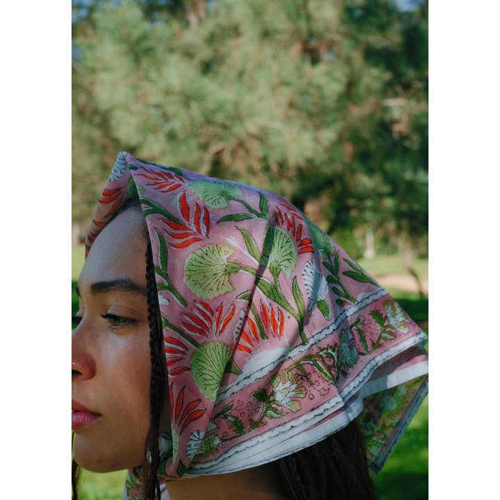 Watermelon Season - Block Printed Cotton Bandana (KK1555) for wholesale by White Lotus Fashions