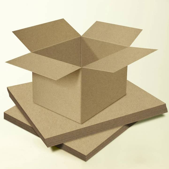 Fine Cardstock - Wholesale Craft Supplies - 12 x 18" Brown Kraft Chipboard | Medium Weight 30Pt. (624gsm) Cardboard Sheets - 50 per Pack5