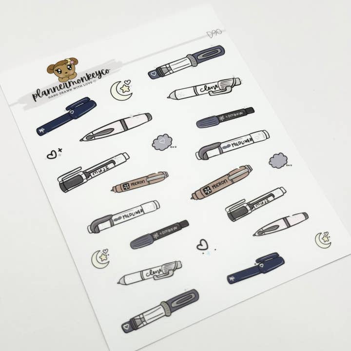 Scarabocchi di Varietà di Penne Cancelleria di Mezzanotte (Accenti Olografici Laminati) per la vendita all'ingrosso da parte di Plannermonkeyco