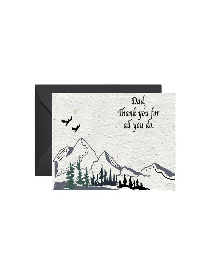 Heartfelt Thanks Dad Wildflower Seed Paper Card for wholesale by Artsy Em