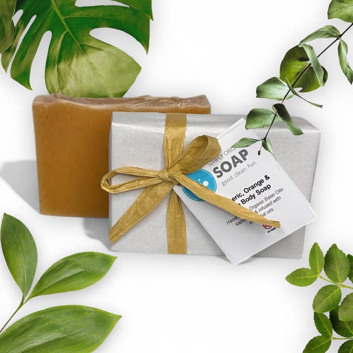 Savon en barre bio Curcuma, Orange & Sauge pour la vente par Simply Organic Soap