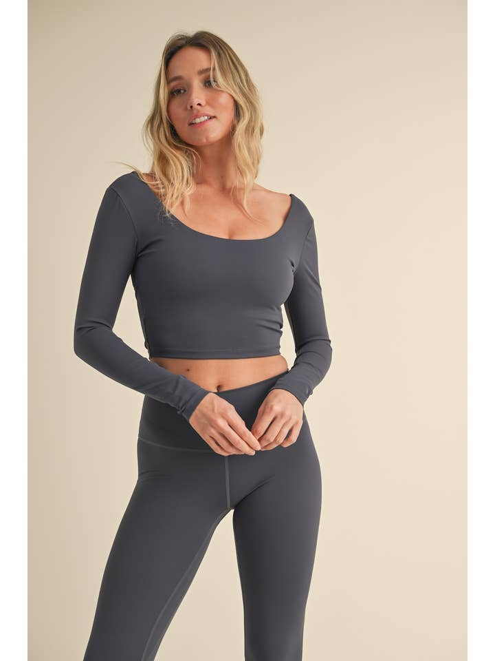 KIMBERLY C - Wholesale Athletic Top - Women's - Twist Back Long Sleeve Top52