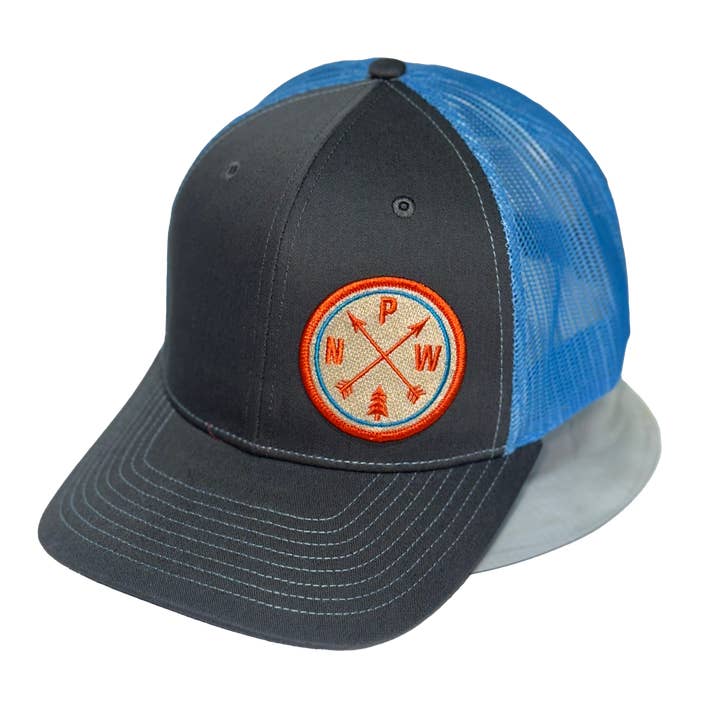 PNW Arrows Patch Hat on Timberline Trucker for wholesale by Direction Apparel