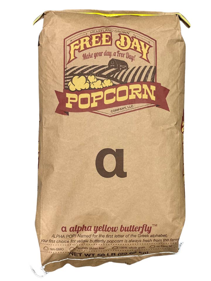 Yellow Popcorn Kernels | 50 lb | Movie-Style Popcorn for wholesale by Free Day Popcorn Company