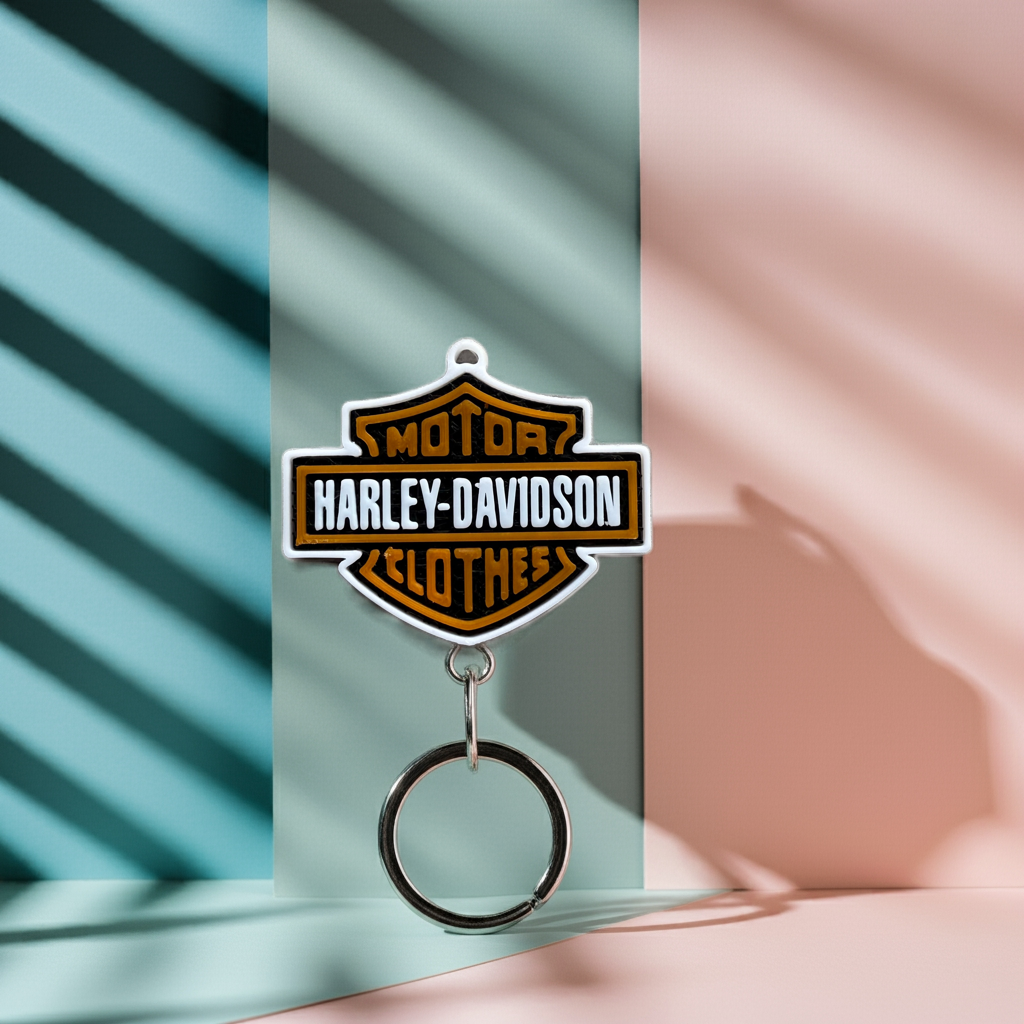 ABG 3D Prints – Engroshandel Nøglering - Unisex – Harley-Davidson nøglering hvid, sort & orange3