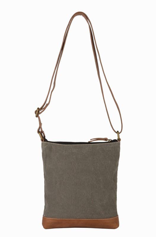 Mona B. - Wholesale Crossbody Bag - Women's - Vintage Script Up-Cycled Canvas Crossbody M-59314