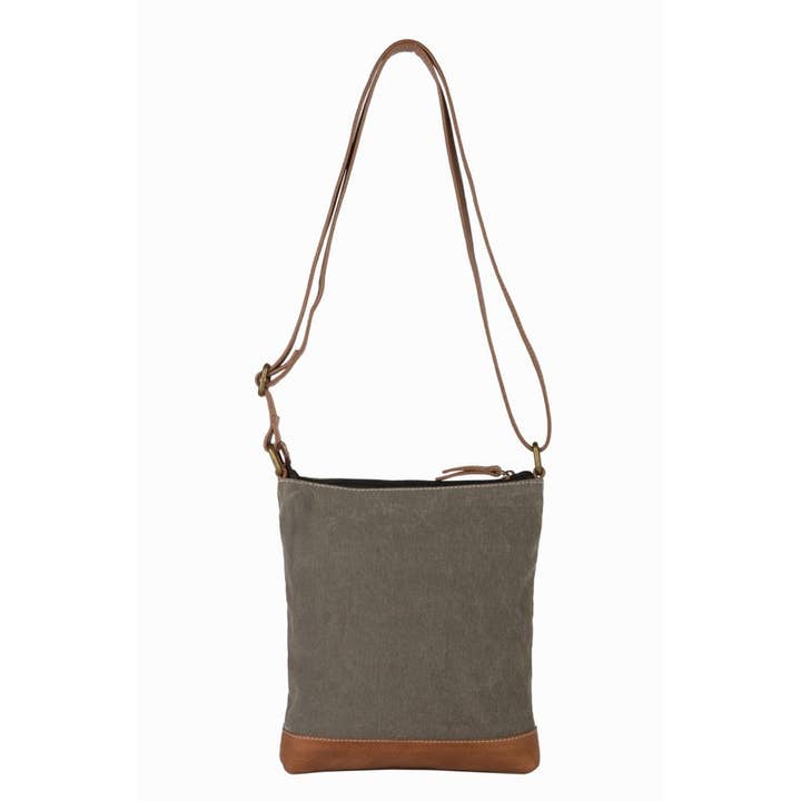 Mona B. - Wholesale Crossbody Bag - Women's - Vintage Script Up-Cycled Canvas Crossbody M-59314