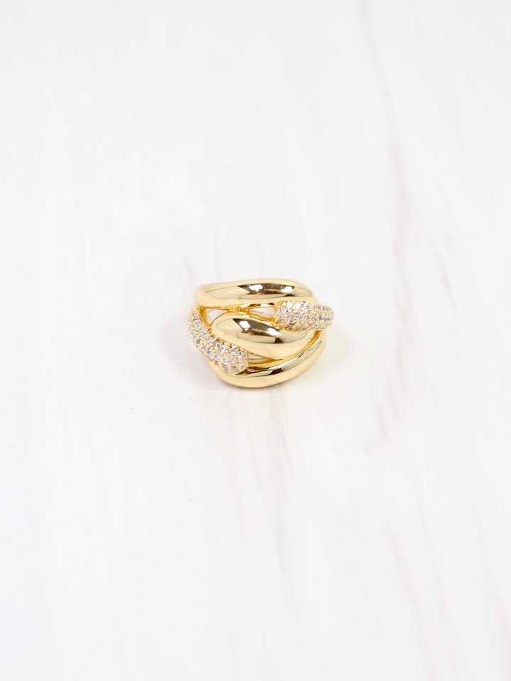 Massena CZ Pave Ring WR Gold for wholesale by Caroline Hill