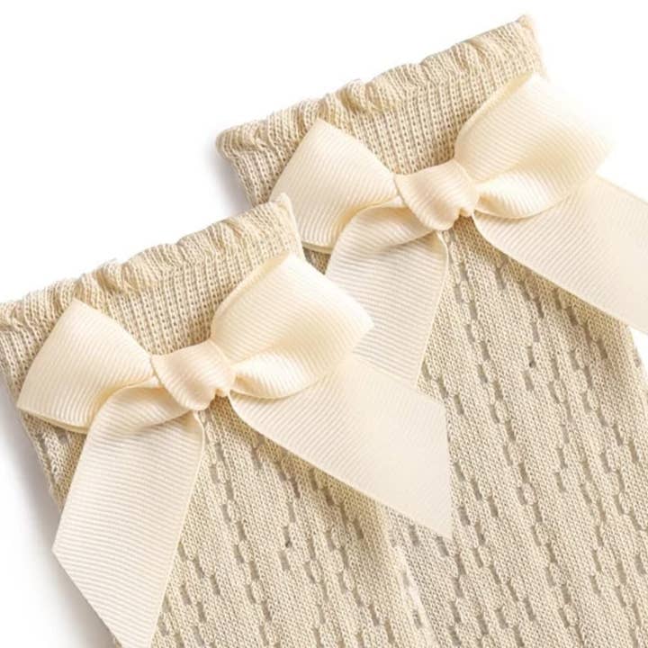 Cotton Socks - Wholesale Socks - Baby - High sock with Summer Bow.