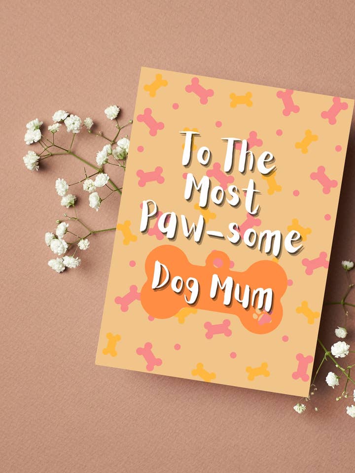 Biglietto di auguri per la festa della mamma/mamma, motivo: Paw-some Dog per la vendita all'ingrosso da parte di Printicole