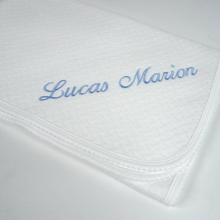 Manta Pima Jacquard blanca para venta al por mayor de MARCELA