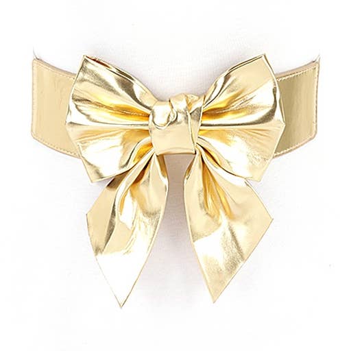 METALLIC BOW TIE ELASTIC BELT for wholesale by Paperdoll