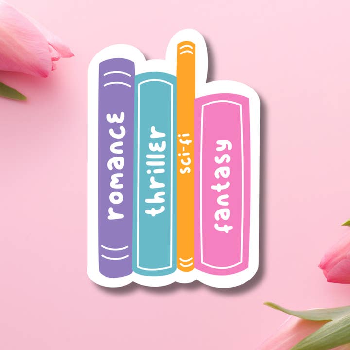 Book Genre Vinyl Sticker for wholesale by Hikaru Tara Art Arst & Craft Gift Shop