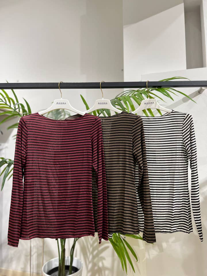 ADORA - Wholesale Knit Top - Women's - Striped Sweaters in Cashmere Blend0