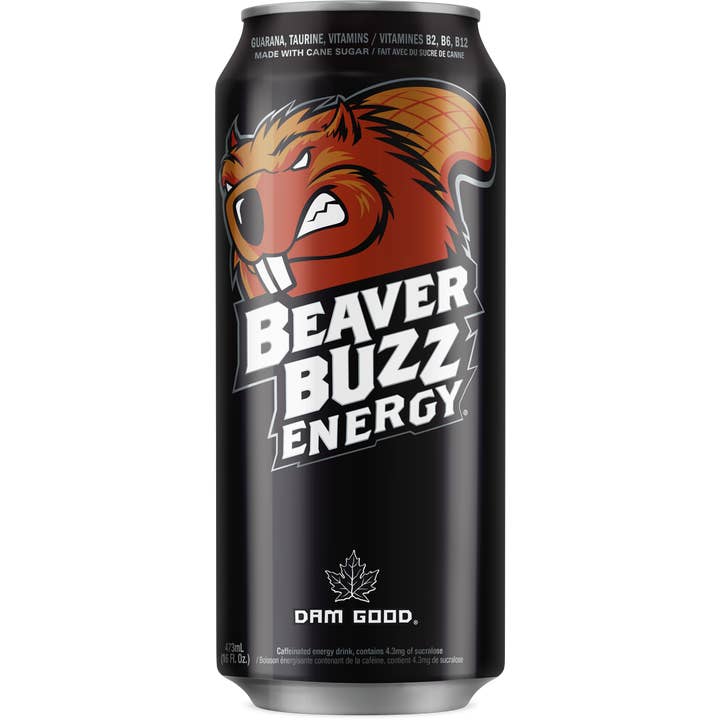 Beaver Buzz Original Energy, 16 fl oz Can, 12ct for wholesale by Grandpa Joe's Candy Shop
