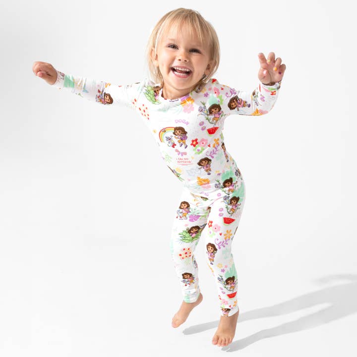 Bellabu Bear – Conjunto de pijama - Crianças por atacado – Dora: Sonhos Tropicais Pijamas de Criança em Bambu4