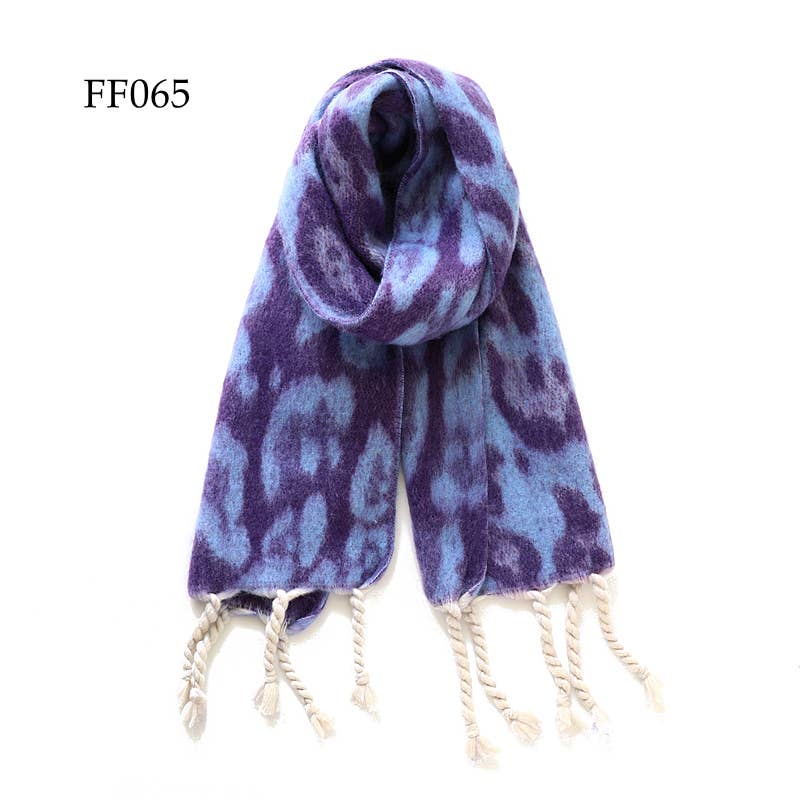 Adorro – Engroshandel Tørklæde - Dame – Blød multifarvet leopardfiltet aftagelig tørklæde (10 farver)0