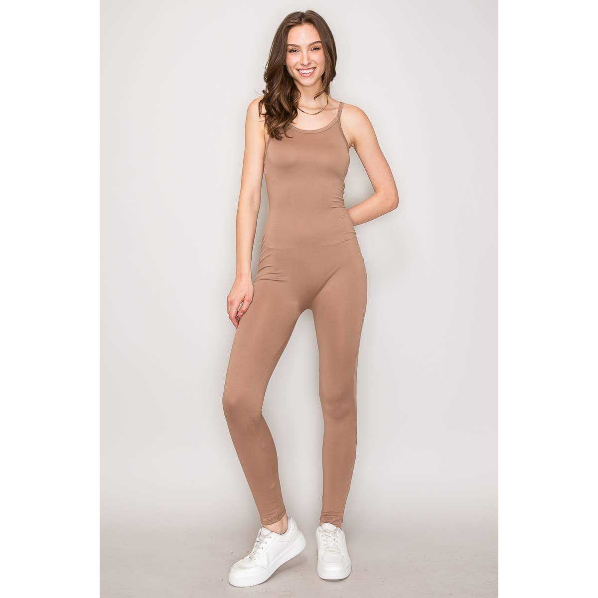 Popular 21 - Wholesale Jumpsuit - Women's - Sleeveless Scoop Neck Unitard Bodycon Jumpsuit2