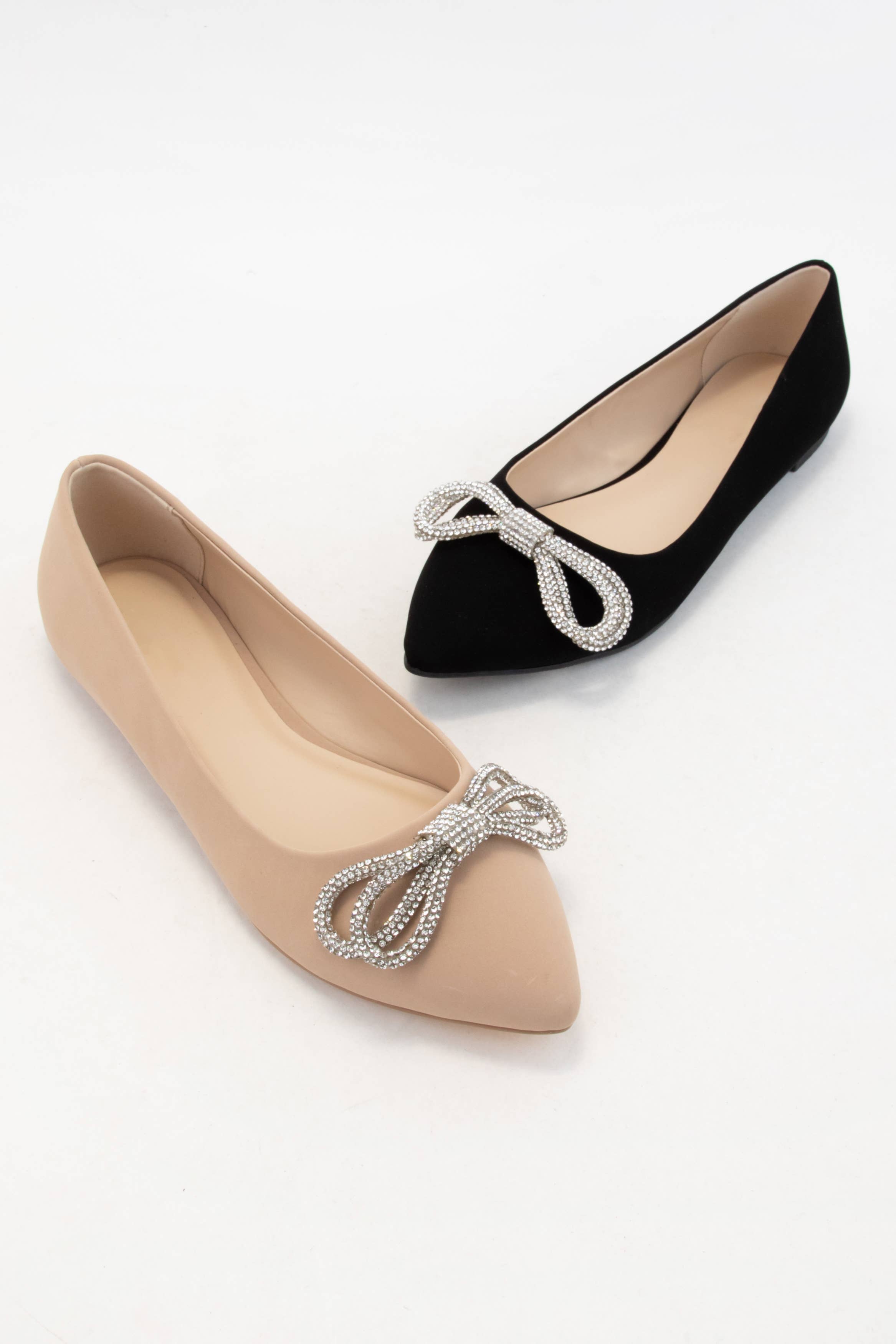 CCOCCI - Vente Ballerines – femme - CHAUSSURES PLATES À BOUT POINTU AVEC NŒUD ÉBLOUISSANT EN STRASS BONBON4