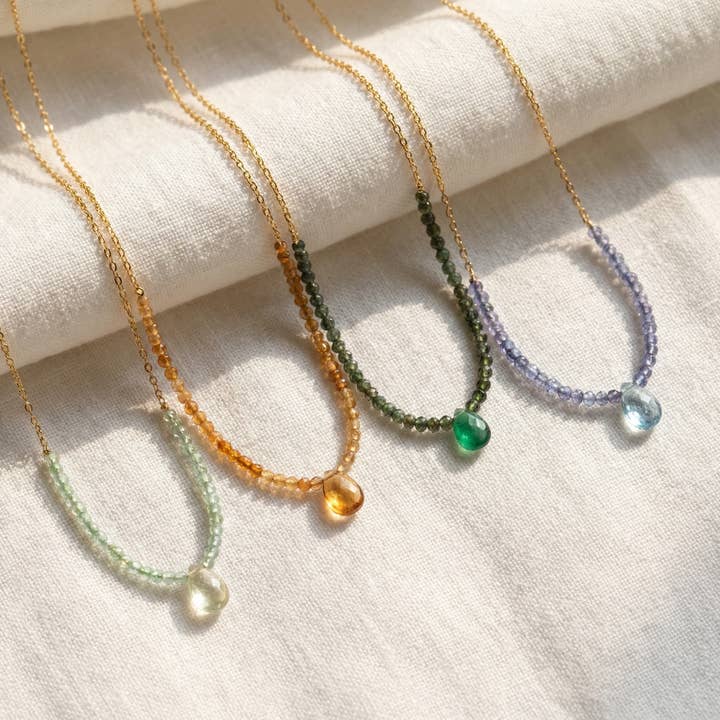 Treisi - Vente Colliers à pendentif - Collier en pierres semi-précieuses fait main - N2761