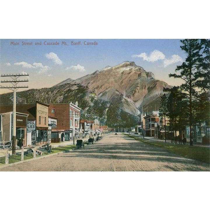 Postcard CN-251 Town in Shadow of Mt. Banff, Alberta for wholesale by Found Image Press