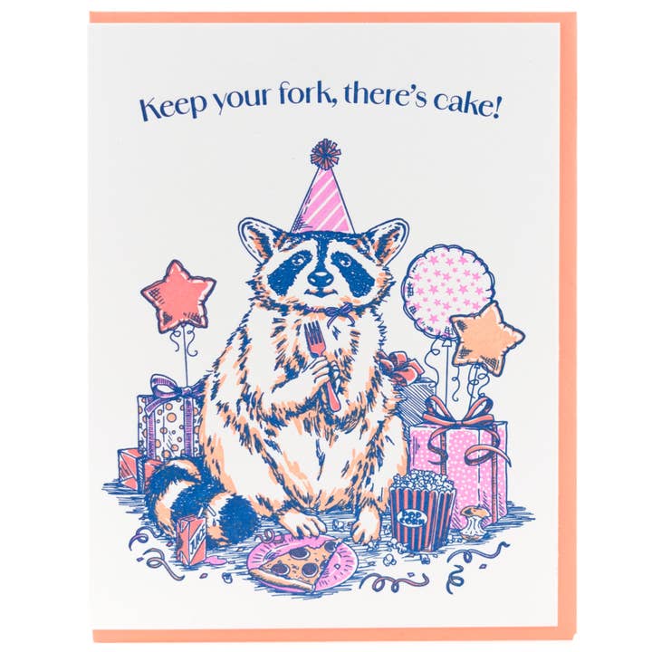 Porchlight Press Letterpress - Wholesale Birthday Card - Birthday Raccoon Card