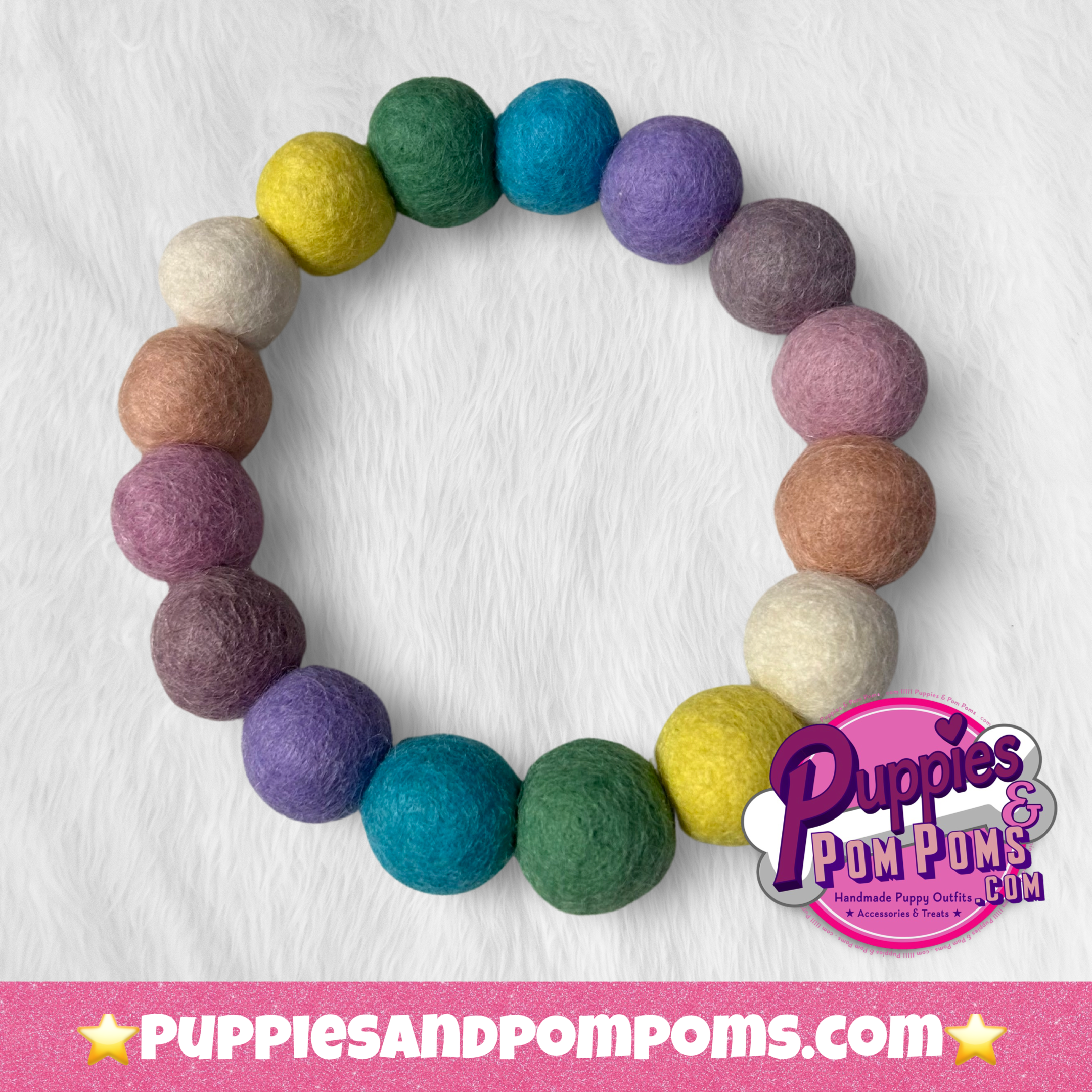 Puppies & Pom Poms - Wholesale Pet Collar - Dog - Spring - Personalised Pom Pom Dog Collar2