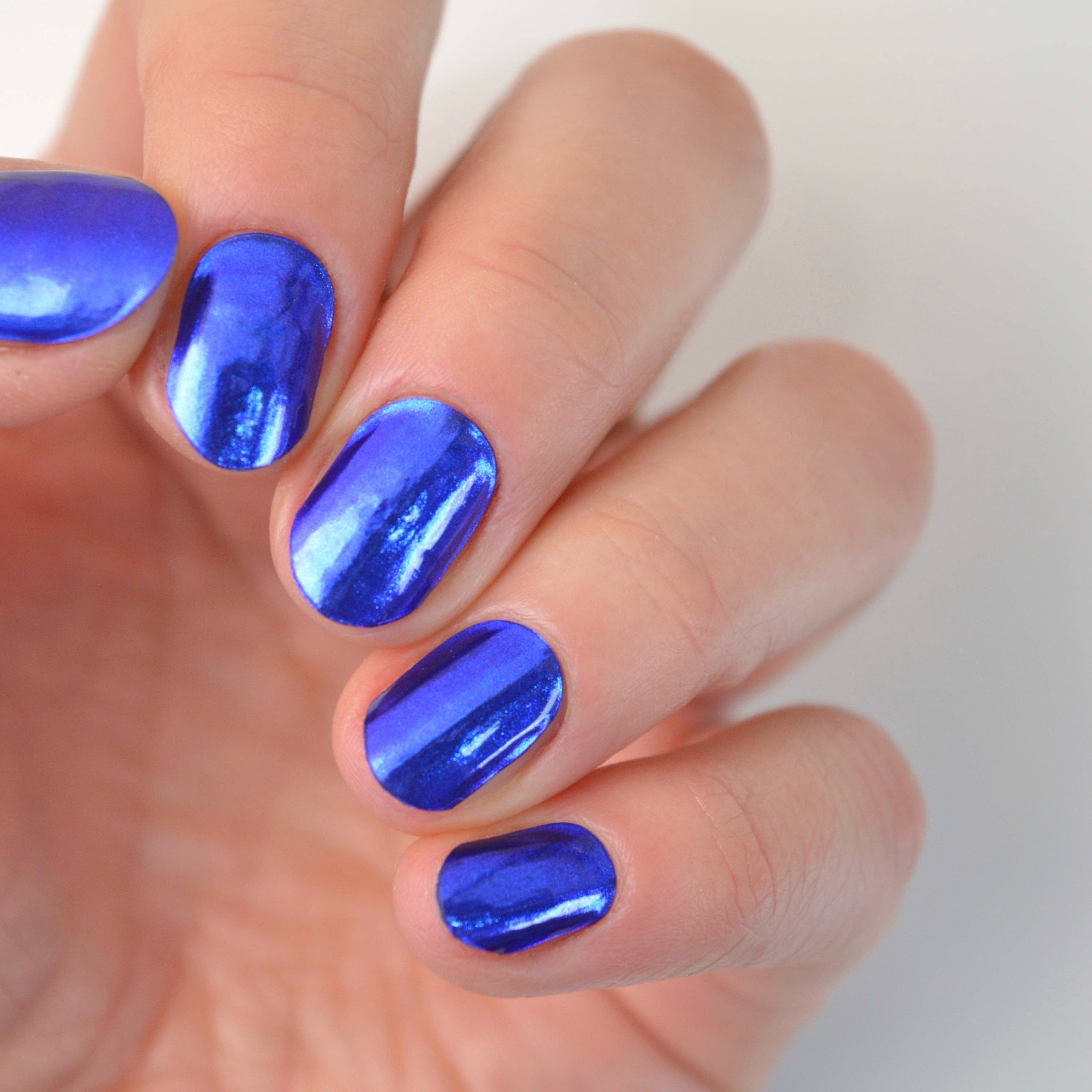 bleu Enveloppements à ongles en gel semi-durci Super Jellies DIY Metals (Blue) en vente sur Faire2