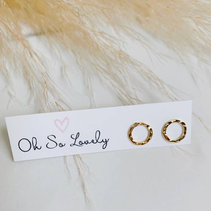 Hammered Circle Studs for wholesale by Oh So Lovely