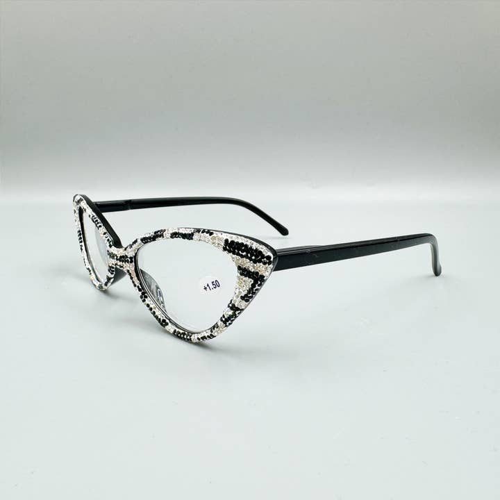 Ole - Wholesale Eyeglasses - Women's - Handmade Zebra Printed Rhinestone Readers Eyeglasses